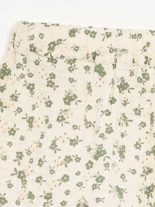 Short van katoengaas met bloemenprint - Kiabi