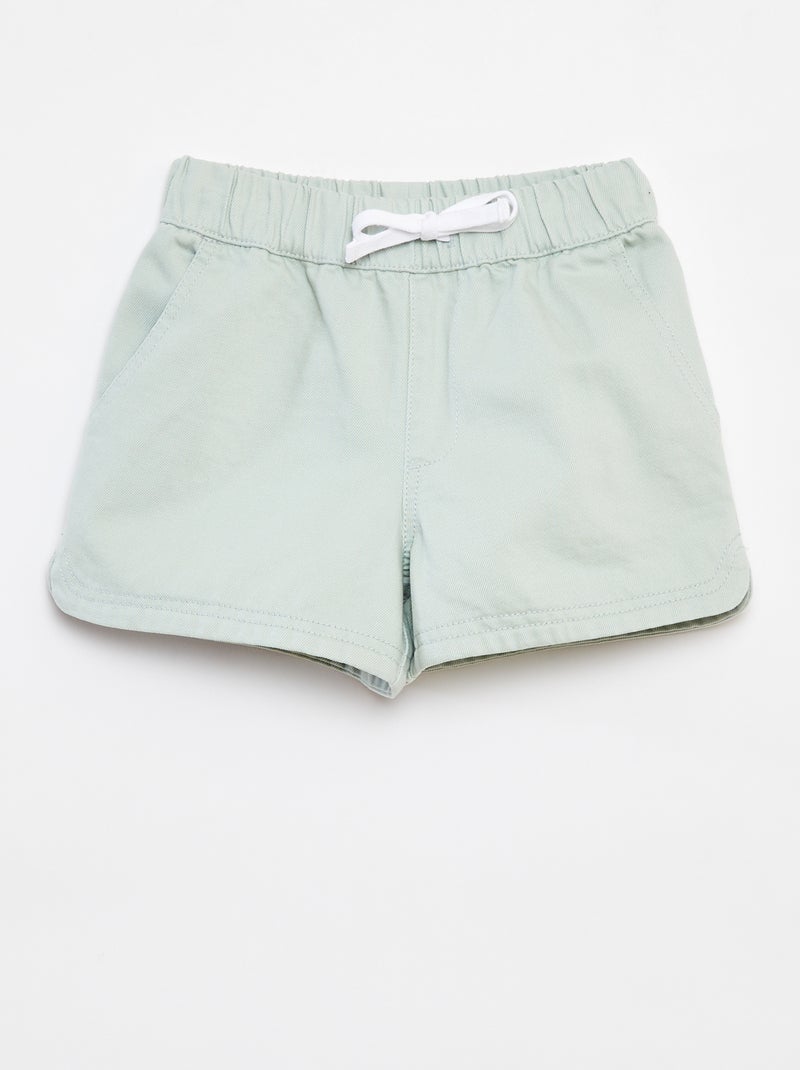 Short van keperstof met elastische tailleband blauw - Kiabi