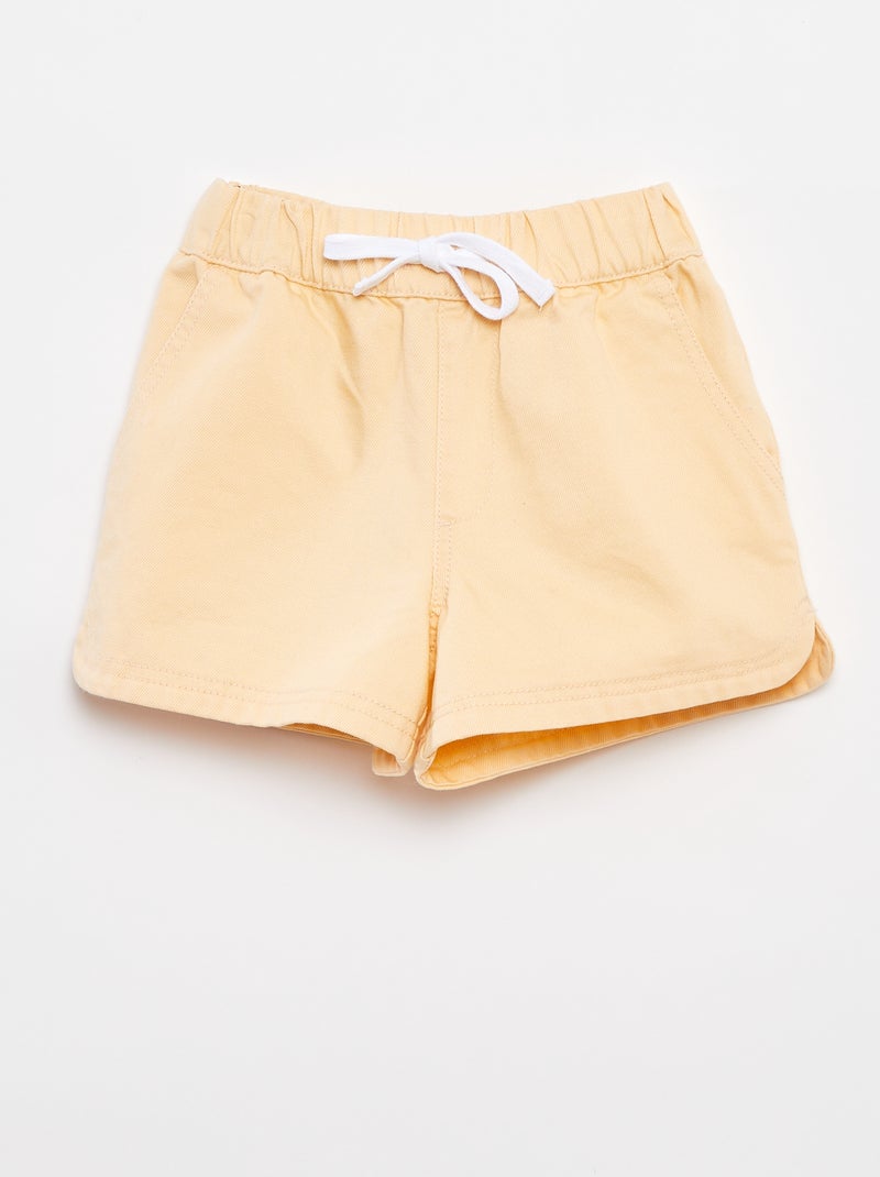 Short van keperstof met elastische tailleband Oranje - Kiabi