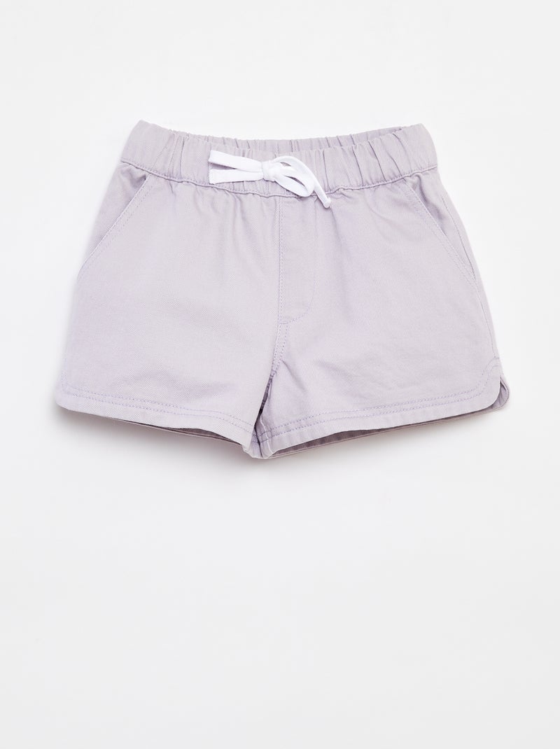 Short van keperstof met elastische tailleband Paars - Kiabi