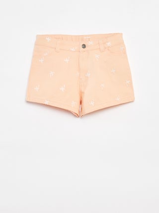 Short van keperstof met verstelbare taille
