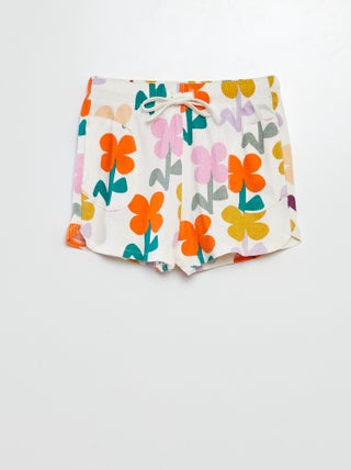 Short van kreukeltricot met motiefje - Grafik Edition