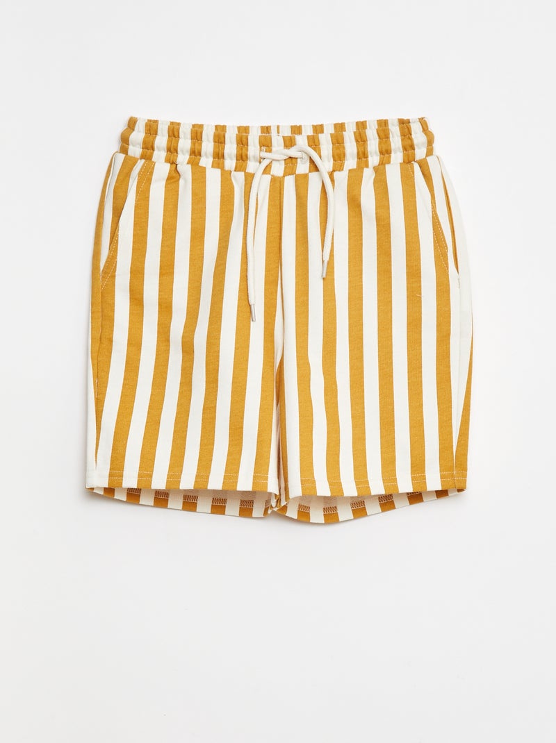 Short van lichte joggingstof Geel - Kiabi
