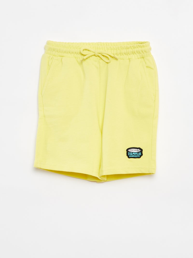Short van lichte joggingstof Geel - Kiabi