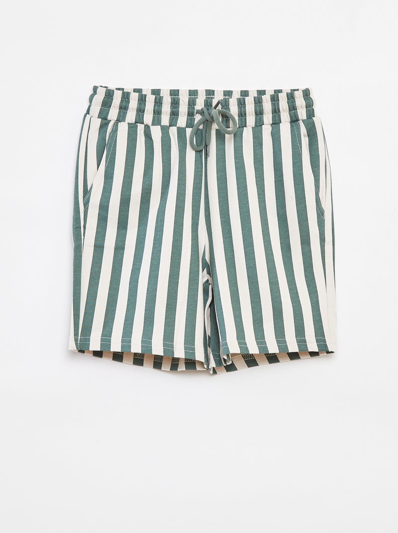 Short van lichte joggingstof Groen - Kiabi