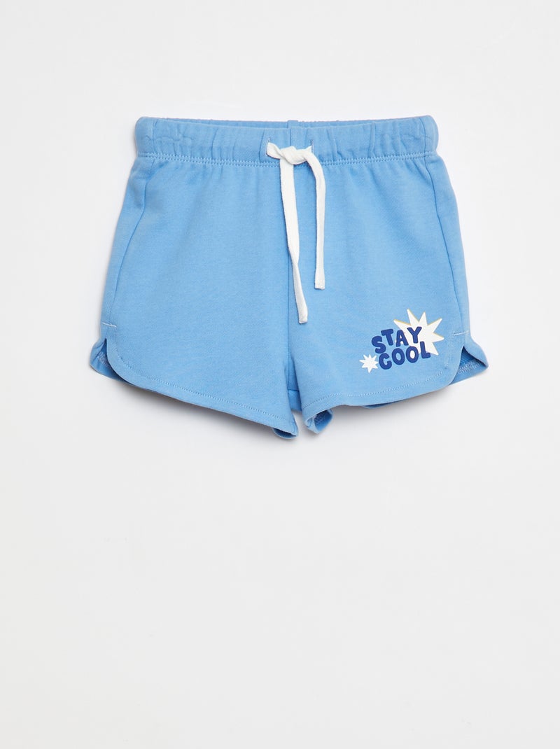 Short van lichte joggingstof met motiefje - Grafik Edition Blauw - Kiabi