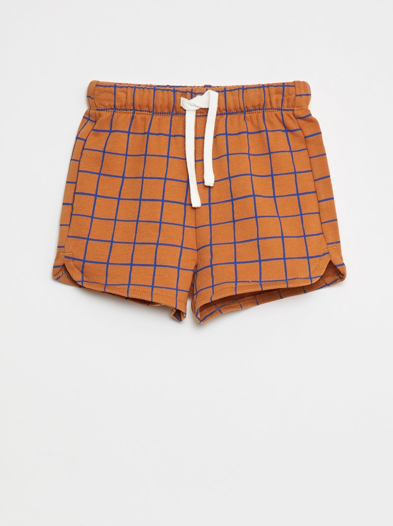 Short van lichte joggingstof met motiefje - Grafik Edition Bruin - Kiabi