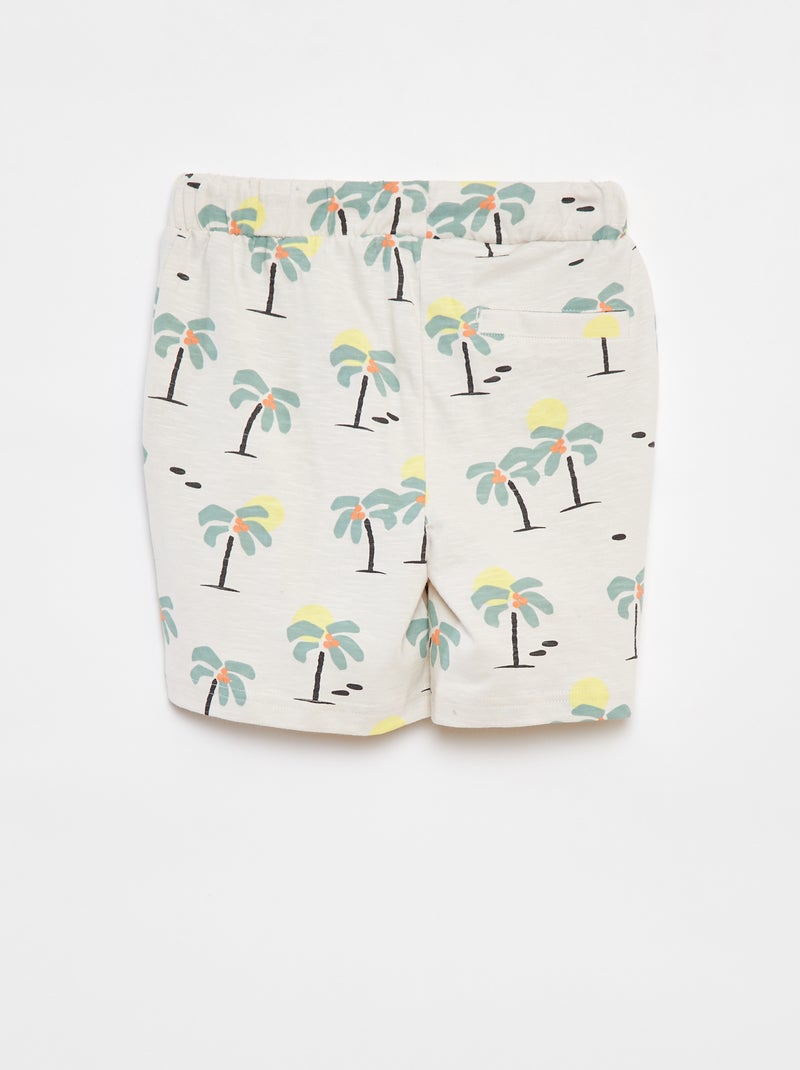 Short van lichte joggingstof WIT - Kiabi