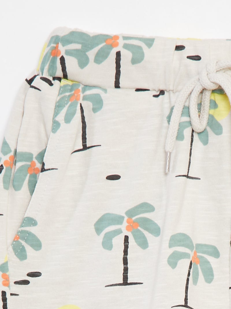 Short van lichte joggingstof WIT - Kiabi