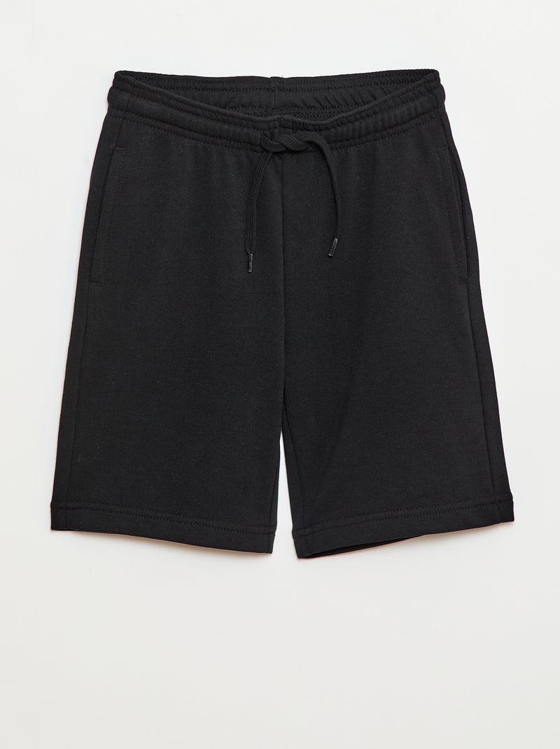 Short van lichte joggingstof Zwart - Kiabi
