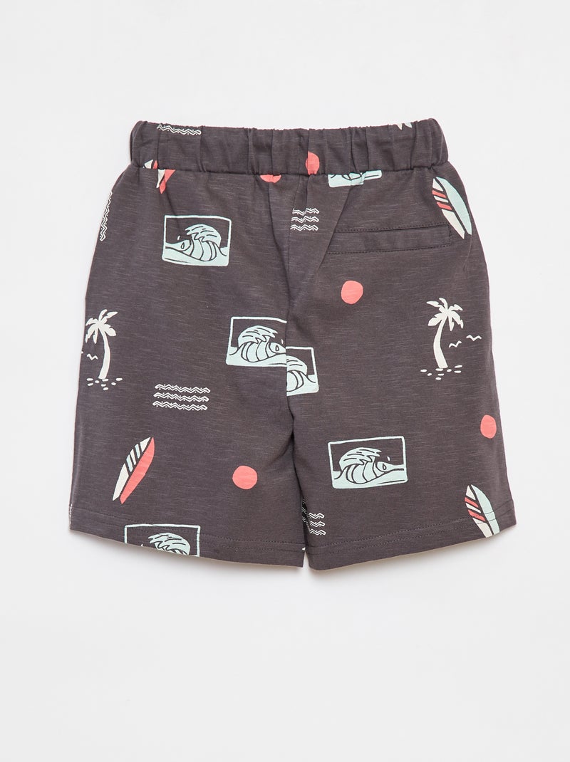 Short van lichte joggingstof ZWART - Kiabi
