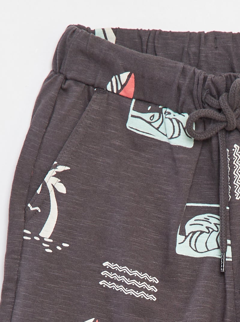 Short van lichte joggingstof ZWART - Kiabi