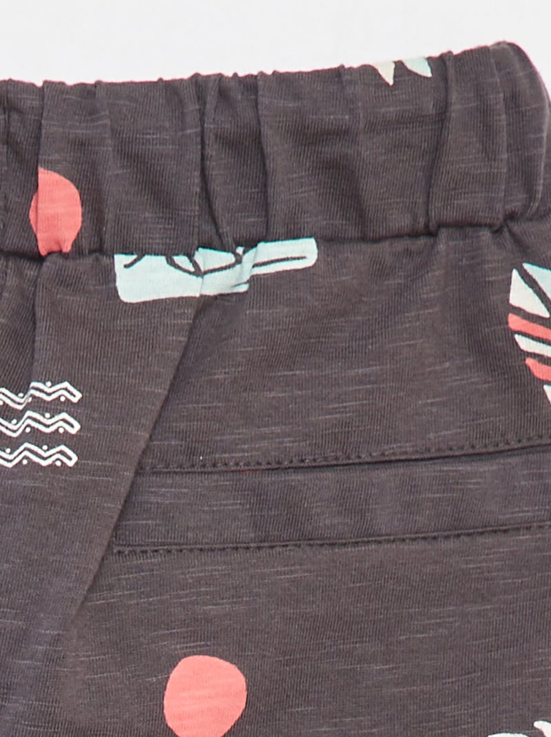 Short van lichte joggingstof ZWART - Kiabi