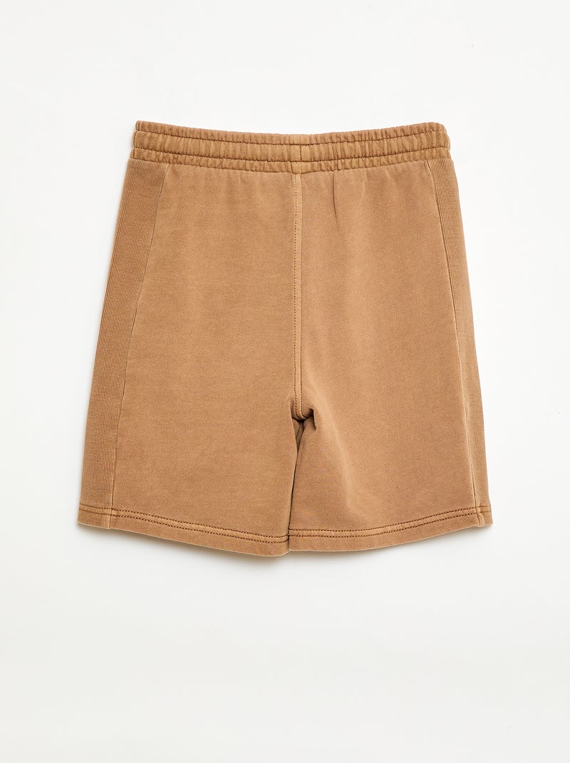 Short van lichte sweatstof Biege - Kiabi