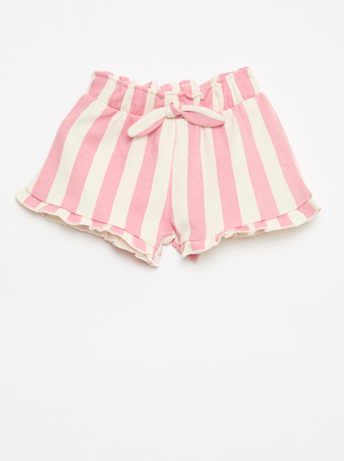 Short van lichtgewicht sweatstof met volant - Kiabi