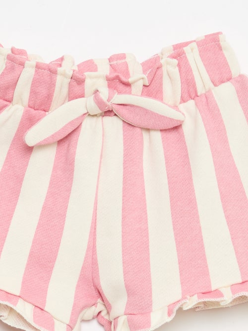 Short van lichtgewicht sweatstof met volant - Kiabi