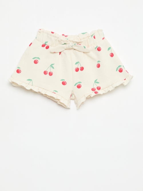 Short van lichtgewicht sweatstof met volant - Kiabi