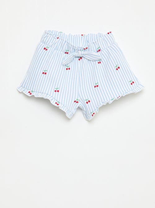 Short van lichtgewicht sweatstof met volant - Kiabi