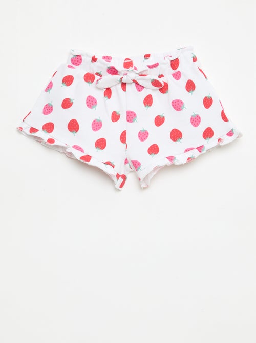 Short van lichtgewicht sweatstof met volant - Kiabi