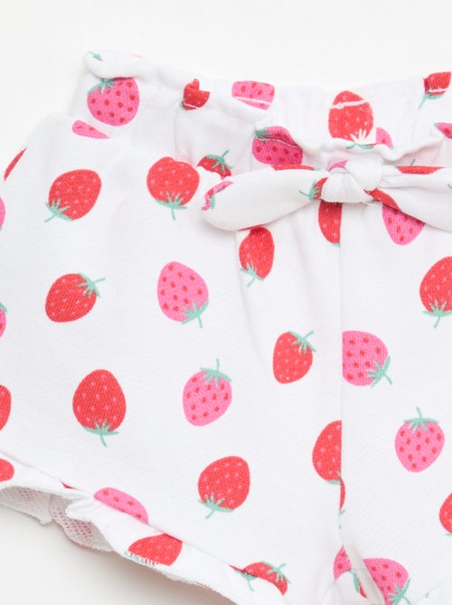 Short van lichtgewicht sweatstof met volant - Kiabi