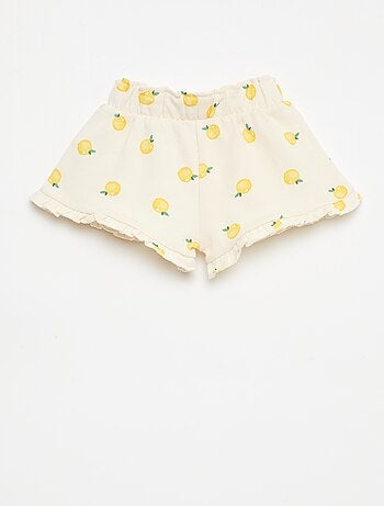 Short van lichtgewicht sweatstof met volant