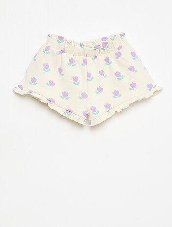 Short van lichtgewicht sweatstof met volant