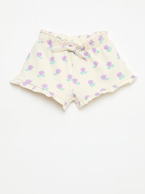 Short van lichtgewicht sweatstof met volant - Kiabi