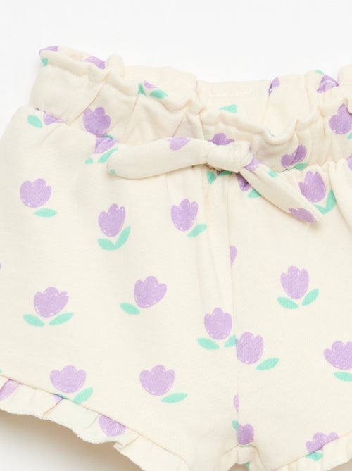 Short van lichtgewicht sweatstof met volant - Kiabi