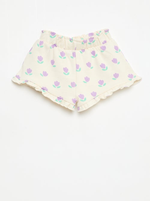 Short van lichtgewicht sweatstof met volant - Kiabi