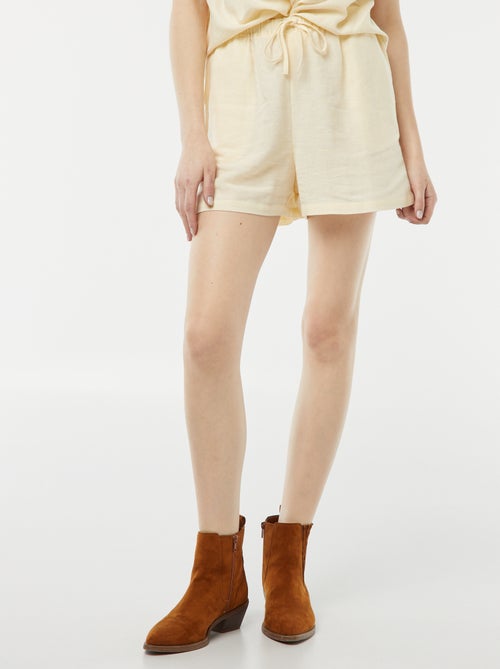 Short van linnenmix met twee zakken - Kiabi