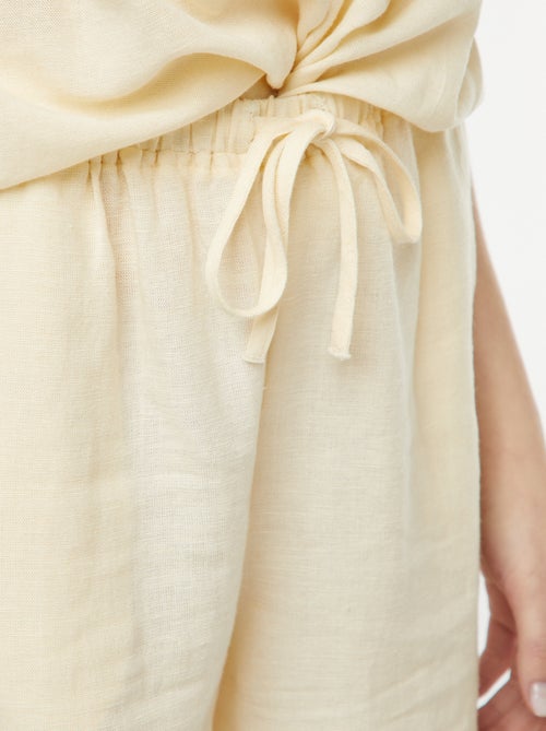 Short van linnenmix met twee zakken - Kiabi