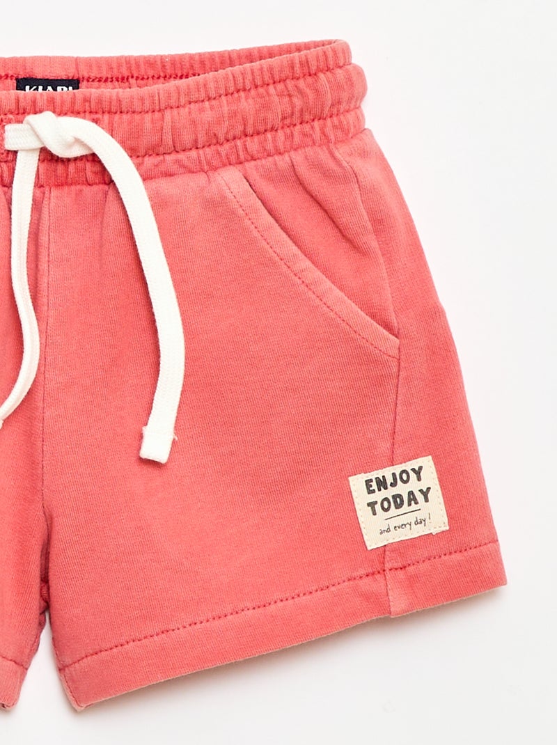 Short van ongeborsteld molton Oranje - Kiabi