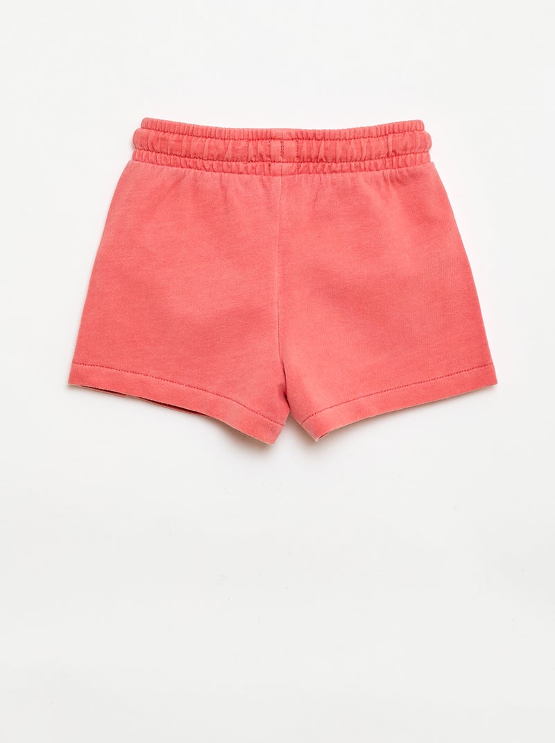 Short van ongeborsteld molton Oranje - Kiabi