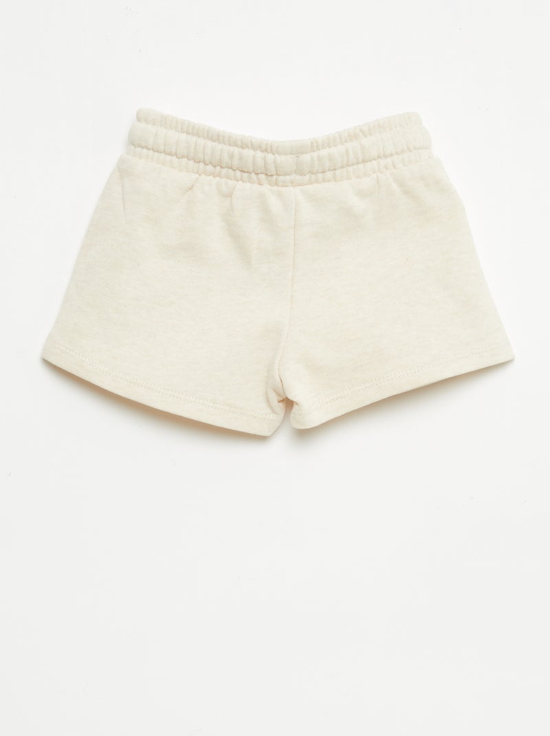 Short van ongeborstelde joggingstof Biege - Kiabi