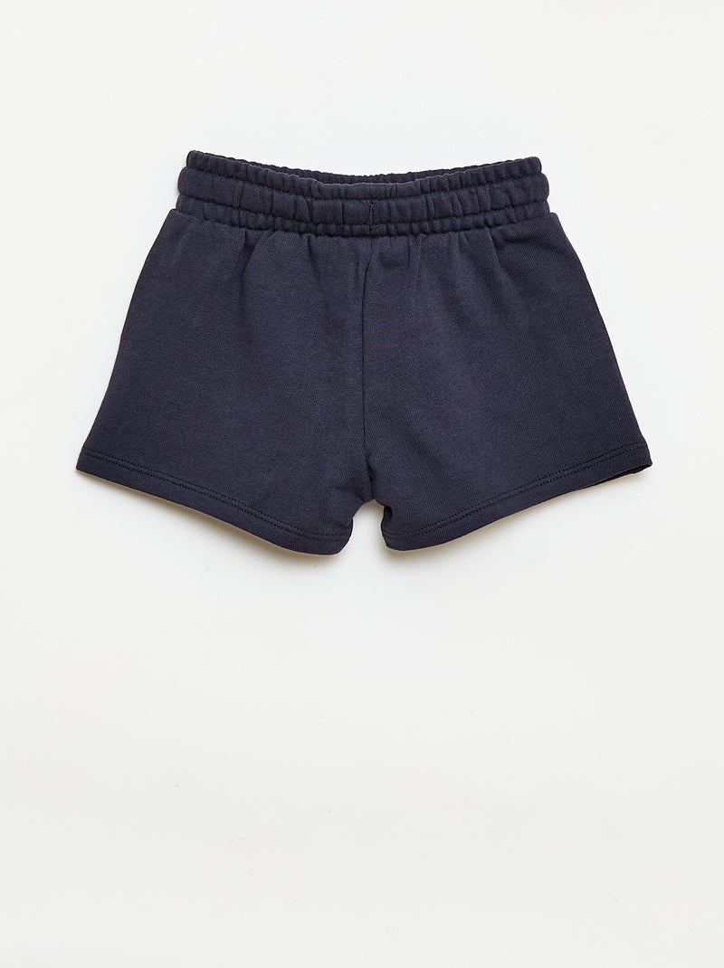Short van ongeborstelde joggingstof Blauw - Kiabi