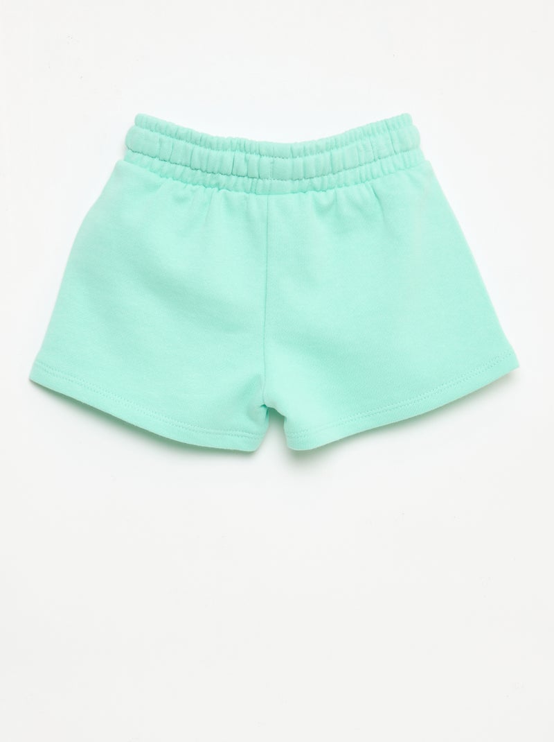 Short van ongeborstelde joggingstof Groen - Kiabi