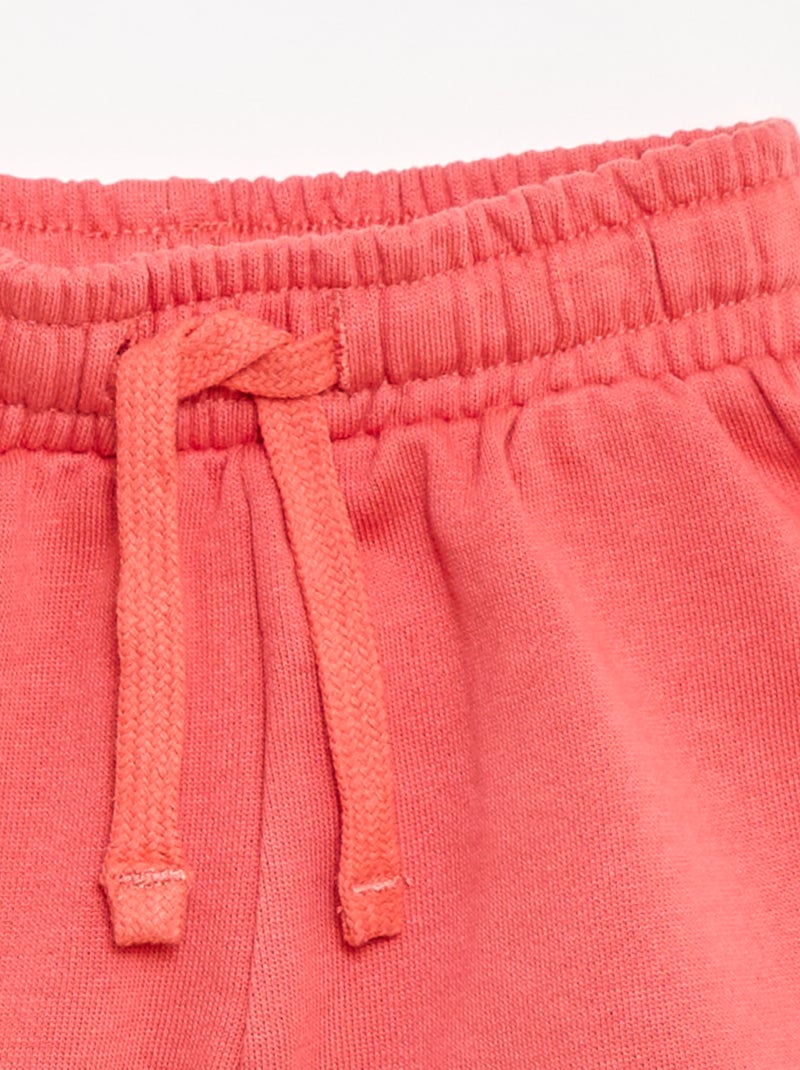 Short van ongeborstelde joggingstof Oranje - Kiabi