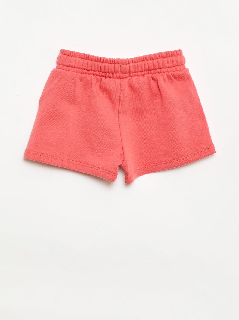 Short van ongeborstelde joggingstof Oranje - Kiabi