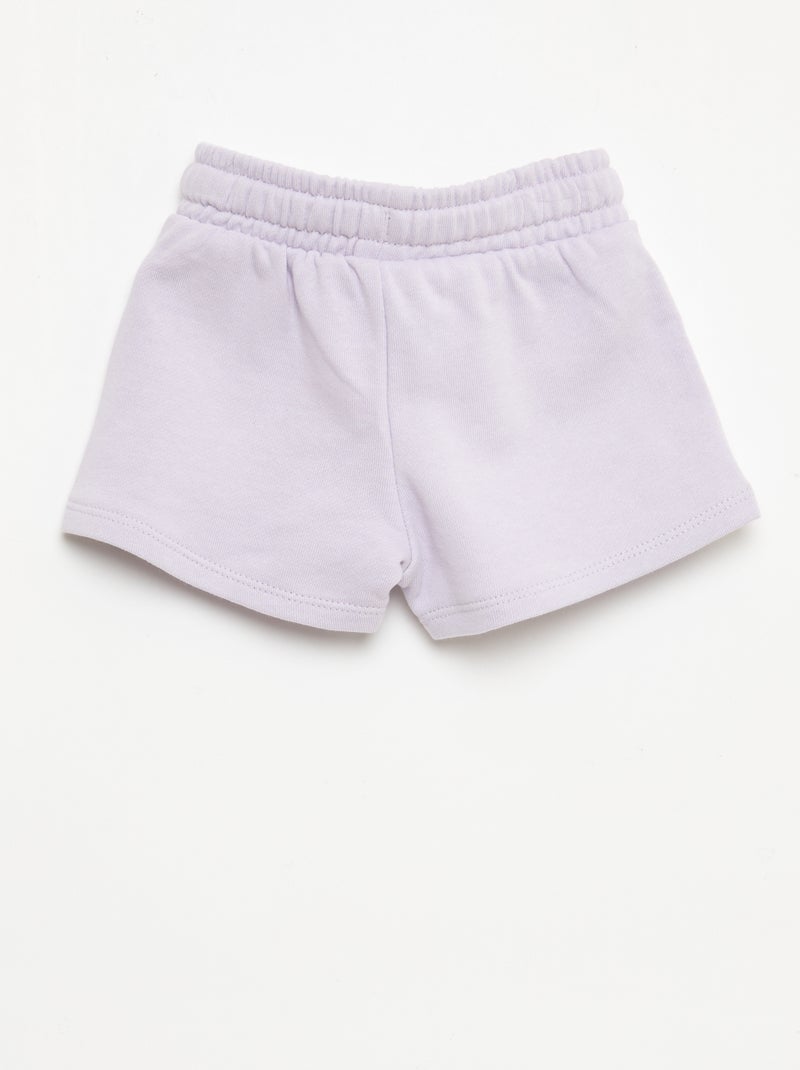 Short van ongeborstelde joggingstof Paars - Kiabi