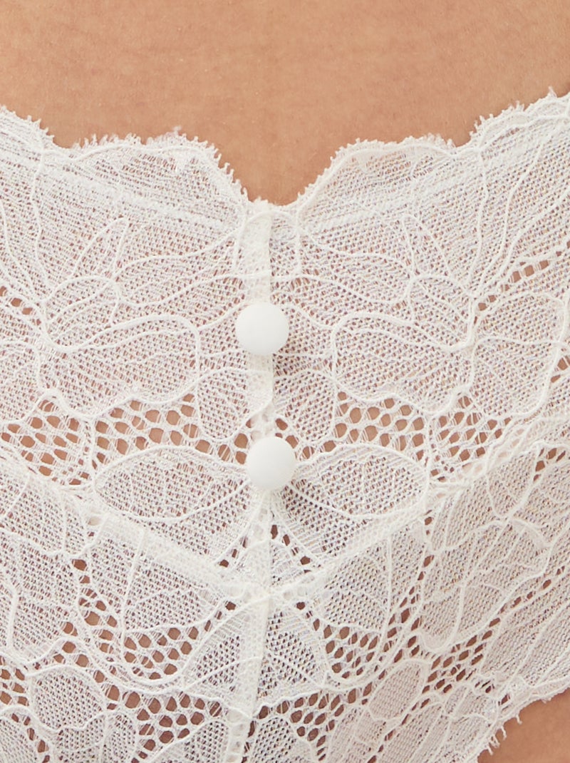 Short van satijnachtig kant Wit - Kiabi