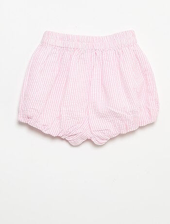 Short van seersucker met strepen