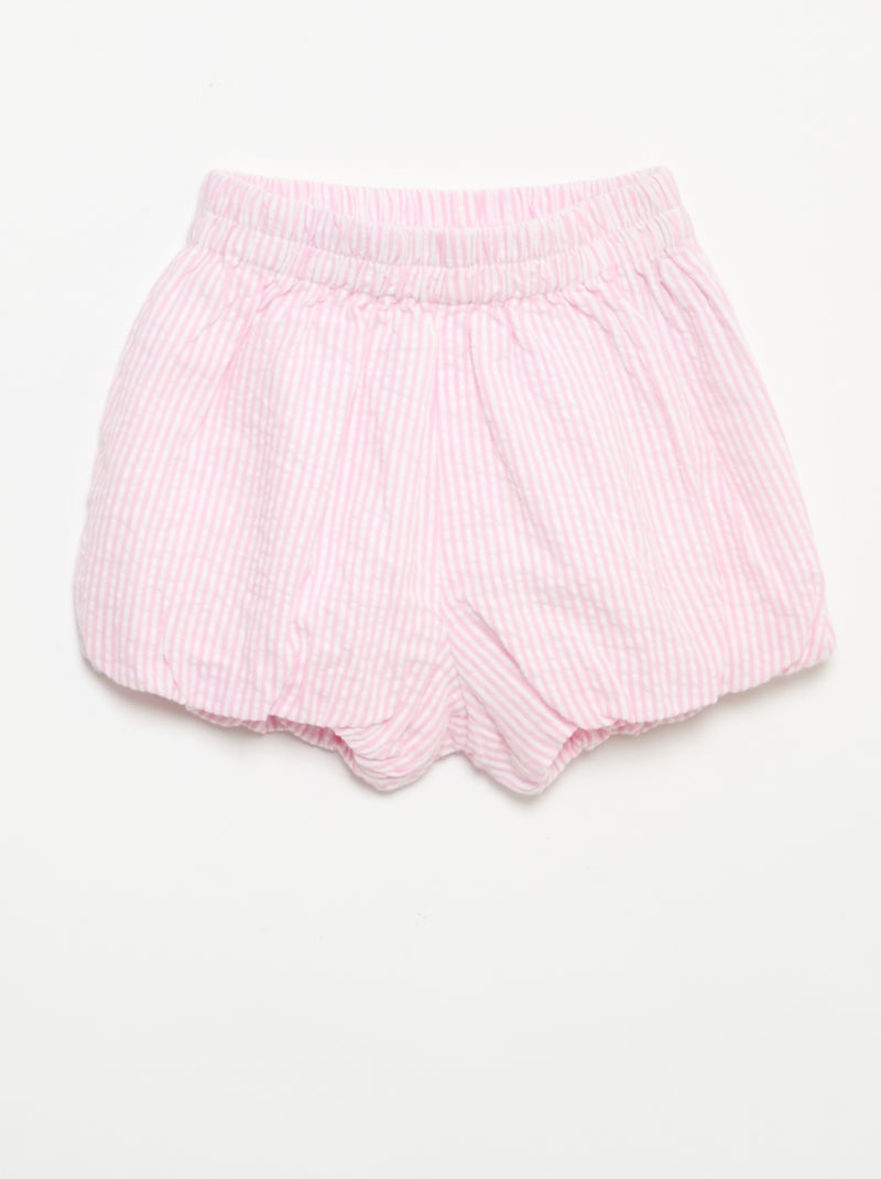 Short van seersucker met strepen Rose - Kiabi