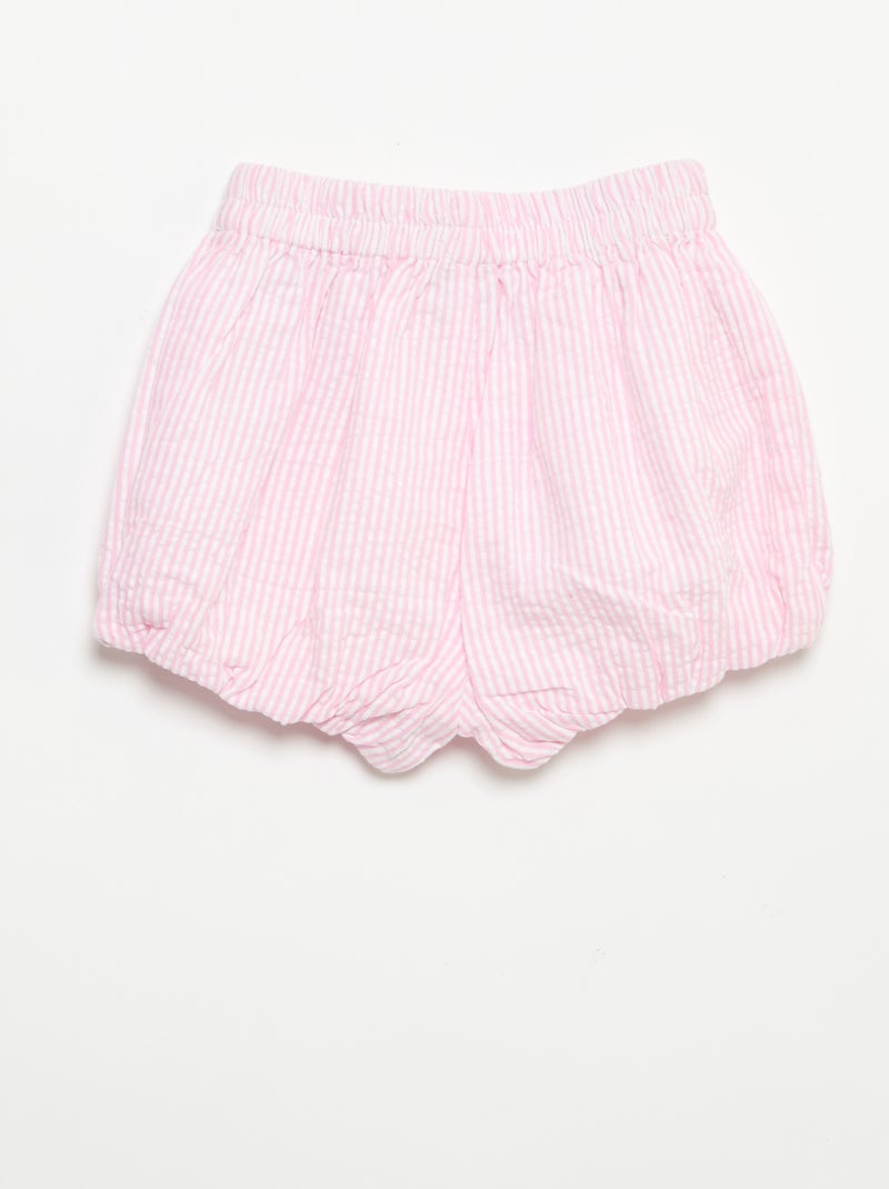 Short van seersucker met strepen Rose - Kiabi