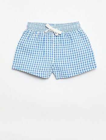 Short van seersucker met Vichy-ruit