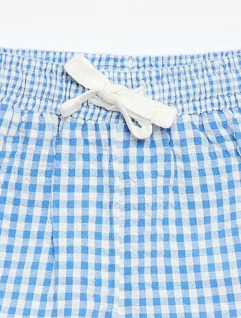 Short van seersucker met Vichy-ruit