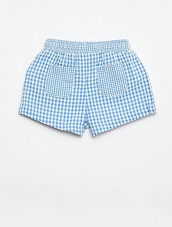 Short van seersucker met Vichy-ruit