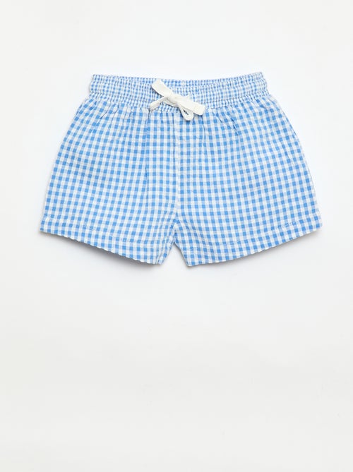 Short van seersucker met Vichy-ruit - Kiabi