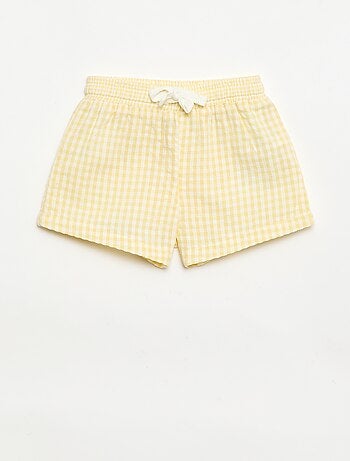 Short van seersucker met Vichy-ruit