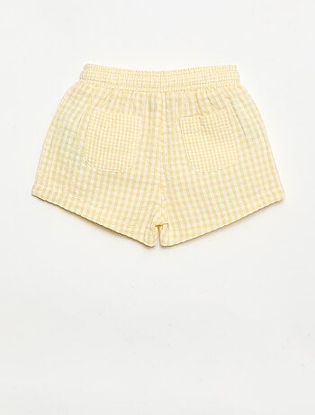 Short van seersucker met Vichy-ruit