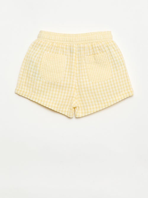 Short van seersucker met Vichy-ruit - Kiabi